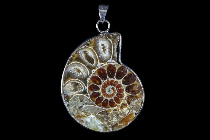 Fossil Ammonite Pendant - Million Years Old #166131